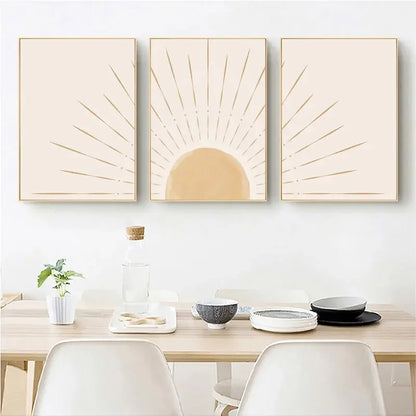 Yellow Sun Rising Horizon Wall Art - Posters