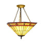 Yellow Tiffany Art Glass Pendant Light – Craftsman Restaurant Chandelier