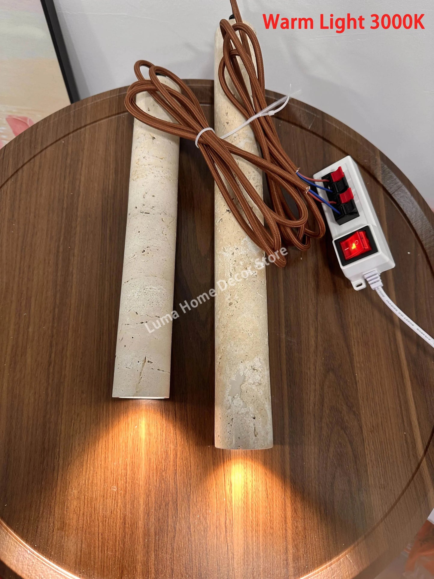 Yellow Travertine Pendant Light for Kitchen Island