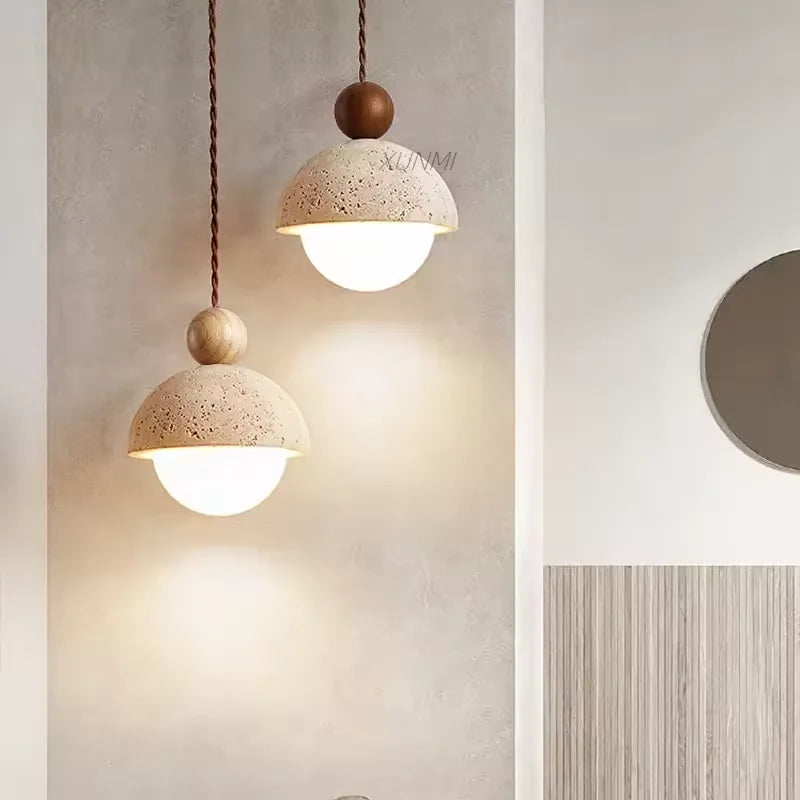 Yellow Travertine Pendant Light for Kitchen Island
