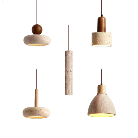 Yellow Travertine Pendant Light for Kitchen Island