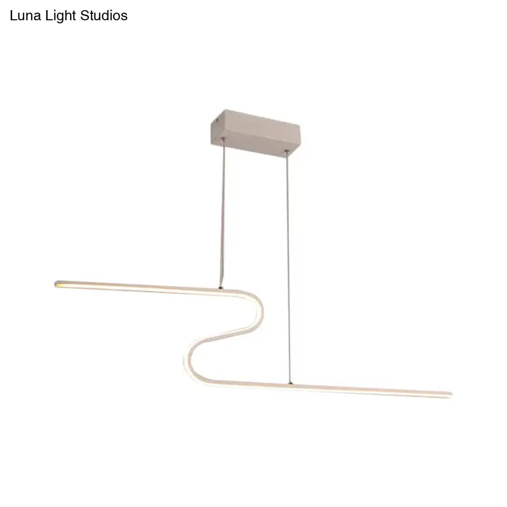 ديكوربايتس™ مصباح جزيرة معدني على شكل حرف Z مع مصباح LED أبيض دافئ، لغرفة الطعام والمطبخ، باللونين الأسود والأبيض